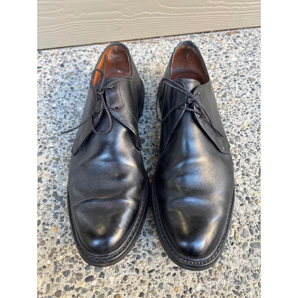 Allen Edmonds Black Leather Derby Shoes Dainite Rubber Soles Men's 12 E 4616 - Picture 6 of 11